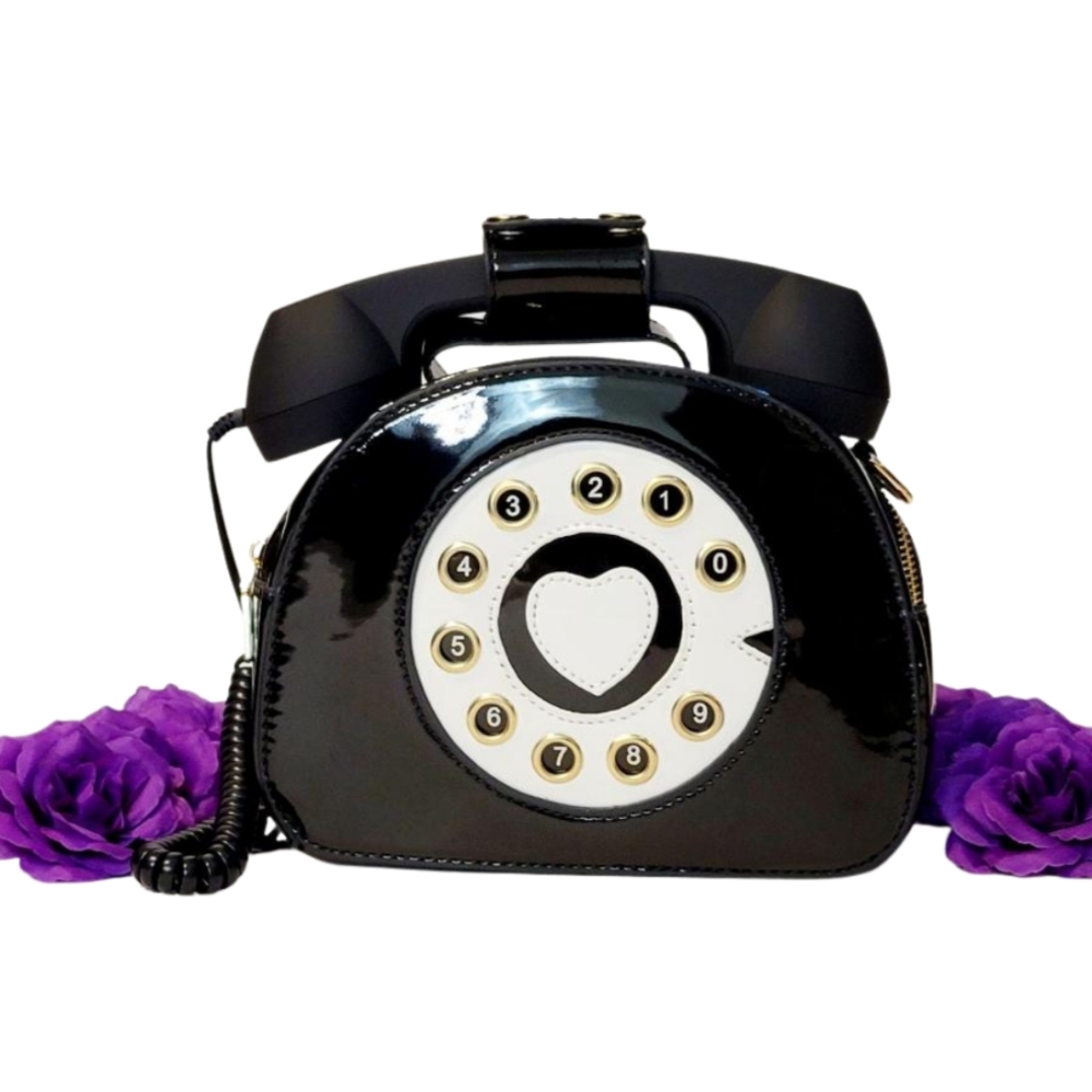 Black Retro Telephone Handbag